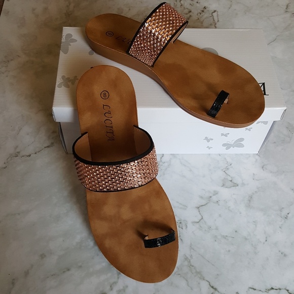 LAST 1! Rose Gold Embellished Sandal - Picture 4 of 6